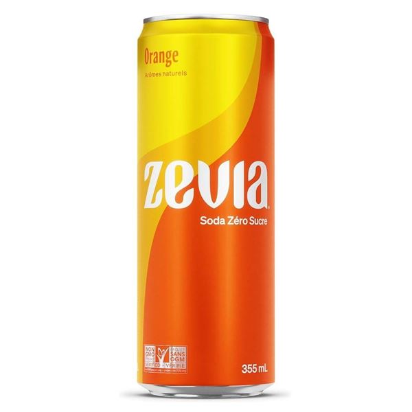 Zevia Orange Soda Zero Sugar, 355 mL, 12-Count
