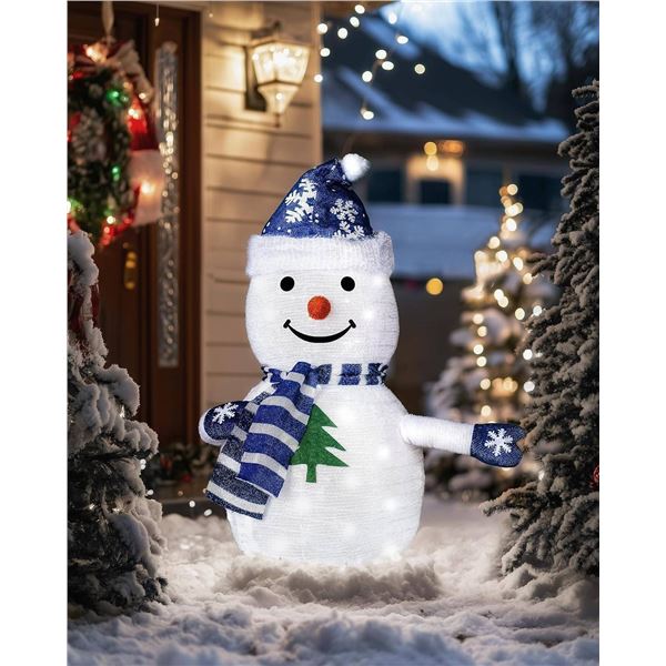 Pasapair 2FT Pre-Lit Pop-Up Snowman – Outdoor Christmas Decoration – Collapsible