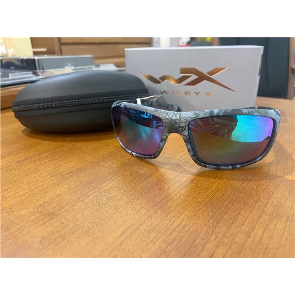 Wiley X WX Omega Active Sunglasses with Kryptek Neptune Frame and Captivate Polarized Green Mirror L