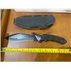 Image 1 : Tactical Fixed Blade Knife With Sheath And Serrated Edge