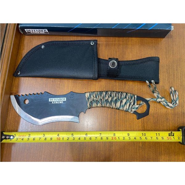 Defender Xtreme Hunting Knife with Sheath and Paracord Wrap