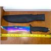 Image 1 : Defender Xtreme Fixed Blade Knife With Sheath And Multi-Color Blade