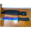 Image 2 : Defender Xtreme Fixed Blade Knife With Sheath And Multi-Color Blade