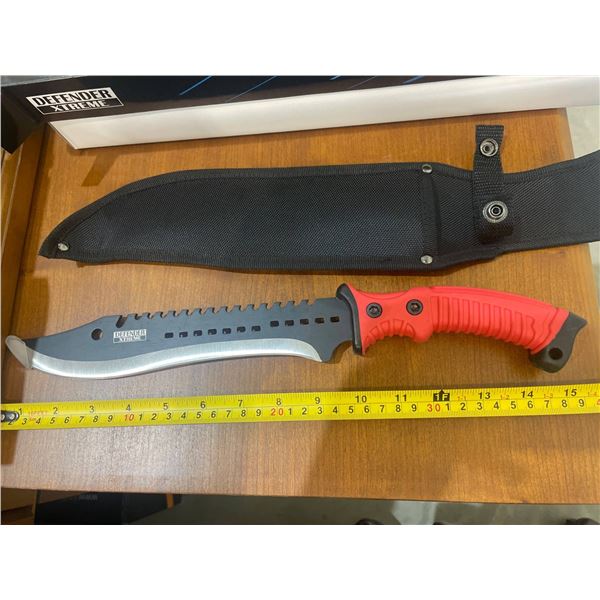 Defender Xtreme Fixed Blade Knife with Serrated Edge and Sheath