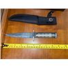 Image 1 : Survival Knife with Serrated Blade, Fixed Handle, and Sheath