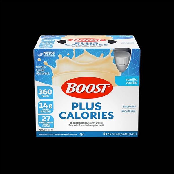 Nestle HealthScience Boost Plus Calories Vanilla 4 x 6 x 237 mL Units