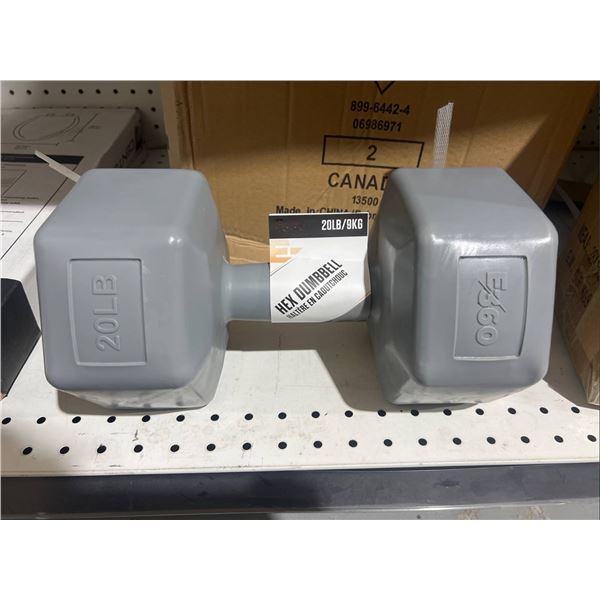 Ex360 Hex Dumbbell, 20lb/6.8kg Set of 2