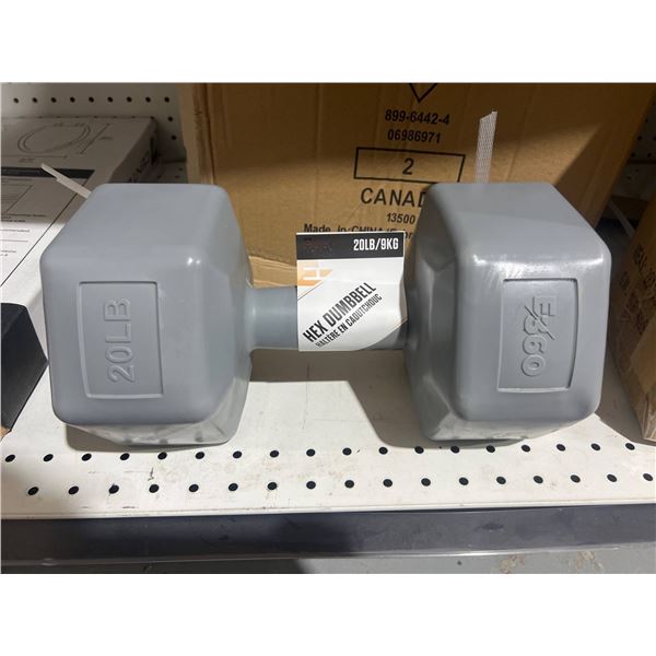 Ex360 Hex Dumbbell, 20lb/6.8kg Set of 2