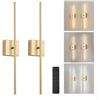 Image 1 : KARTOOSH Battery Operated Wall Sconces Set of Two, LED Gold Wireless Wall Light for Living Room, Hal