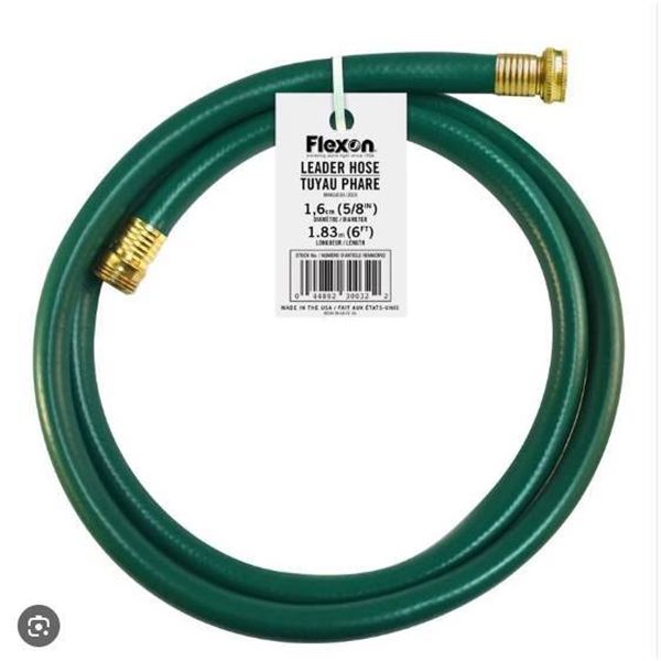 Lot of 3 – Flexon Leader Hose with Brass Fittings, 5/8-Inch