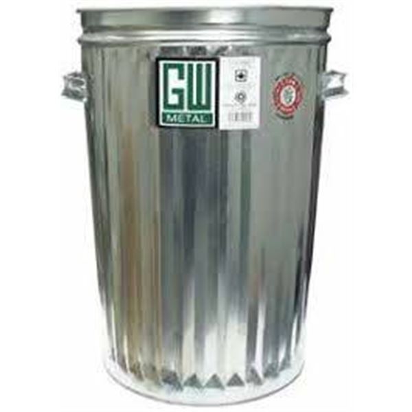Metal Trash Can with Side Handles and Ribbed Design