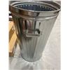 Image 3 : Metal Trash Can with Side Handles and Ribbed Design
