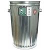 Image 1 : Metal Trash Can with Side Handles and Ribbed Design