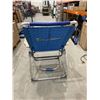 Image 4 : Tommy Bahama Blue Folding Beach Chair with Wood Armrests