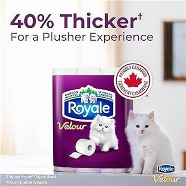 Royale Velour 2-Ply Bathroom Tissue, Case of 24 Rolls