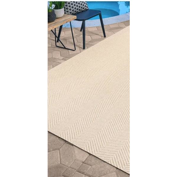 Gertmenian Toscana Indoor/Outdoor Rug 31 in x 52 in Beige Chevron