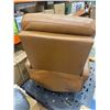 Image 3 : Tan Leather Swivel Pushback Recliner Chair