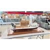 Image 1 : OFFSHORE SUPPLIER VESSEL MODEL SHIP IN DISPLAY CASE WITH INFO PLAQUE