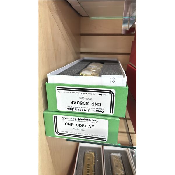 (2) AJIN PRECISION MFG. OVERLAND MODELS INC. CNR SD5050AF #5500-5503 HO SCALE MODEL TRAINS