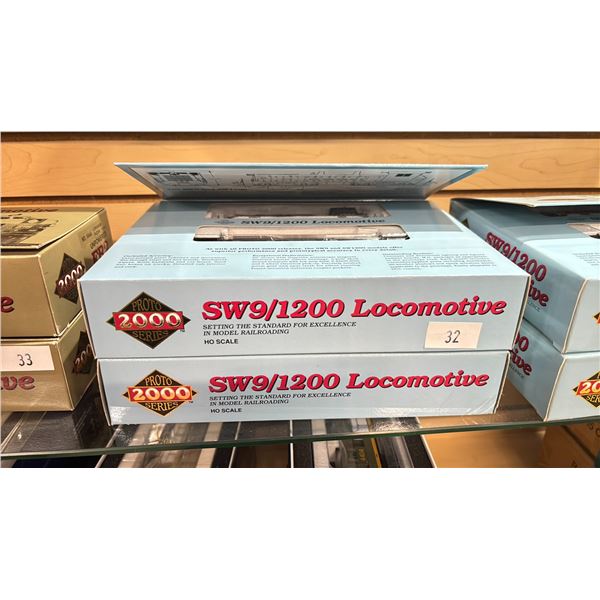 (2) LIFE-LIKE PROTO 2000 SERIES SW9/1200 LOCOMOTIVE HO SCALE MODEL TRAINS #C8852