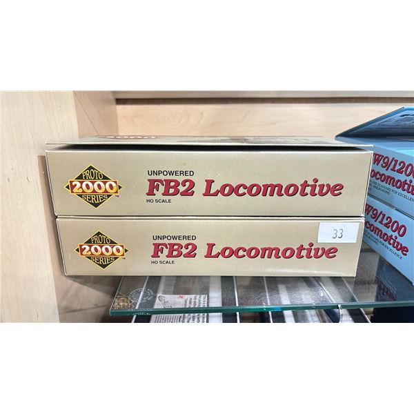 (2) LIFE-LIKE PROTO 2000 SERIES UNPOWERED FB2 LOCOMOTIVE #9942 & #9944 HO SCALE MODEL TRAINS