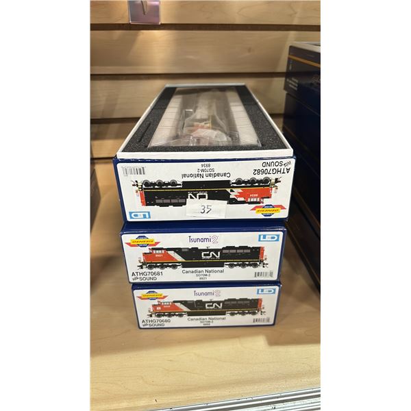 (3) ATHEARN GENESIS TSUNAMI 2 CANADIAN NATION RAILWAYS SD70M-2 #8934, 8921 & 8898 SCALE MODEL