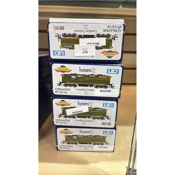(4) ATHEARN GENESIS TSUNAMI 2 CANADIAN NATIONAL RAILWAYS CP9 #4044, 4422, 4418 & 4409 SCALE MODEL