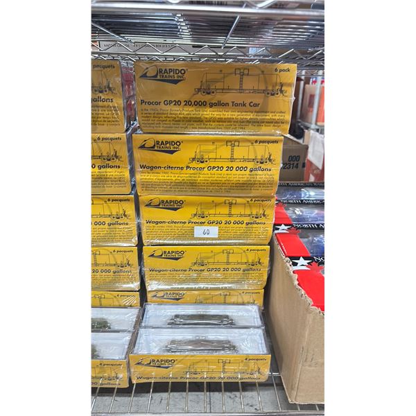 (5) RAPIDO TRAINS PROCOR GP20 20,000 GALLON TANK CAR 6-PACK & (1) 4-PACK