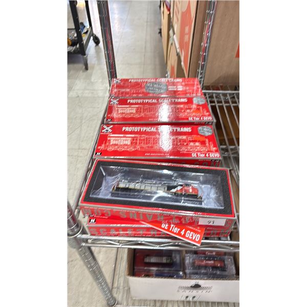 (8) ASSORTED SCALE TRAINS MODEL TRAINS INCLUDING; GE TIER 4 GEVO & GE C44-9W