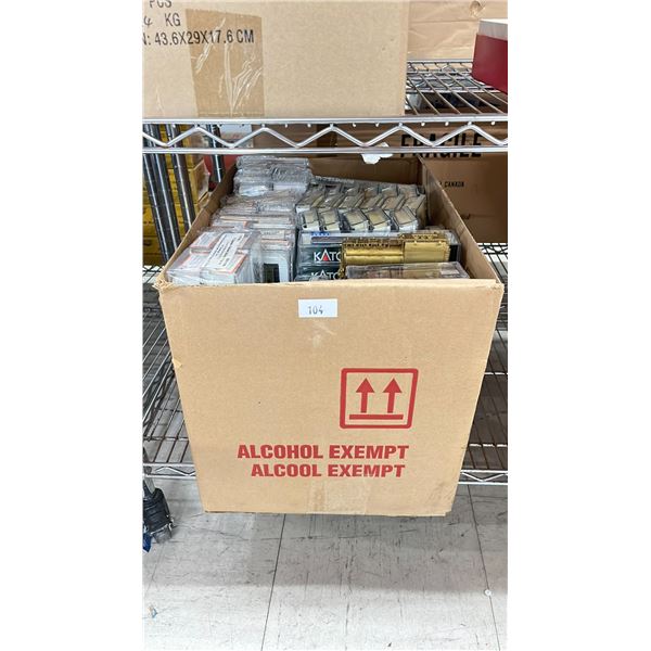 BOX OF ASSORTED N SCALE MODEL TRAINS