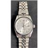 Image 2 : SILVER ONE-TONE ROLEX OYSTER PERPETUAL DATEJUST WATCH W/ DIAMOND MARKERS - *REPLICA*