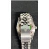 Image 3 : SILVER ONE-TONE ROLEX OYSTER PERPETUAL DATEJUST WATCH W/ DIAMOND MARKERS - *REPLICA*