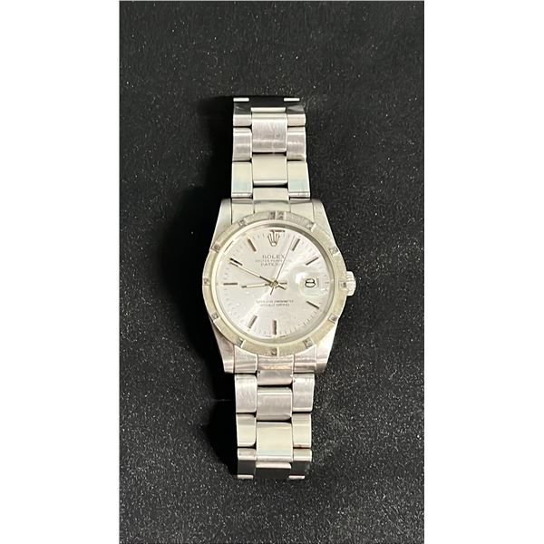 SILVER ONE-TONE ROLEX OYSTER PERPETUAL DATEJUST WATCH: REFERENCE #16610 - *REPLICA*