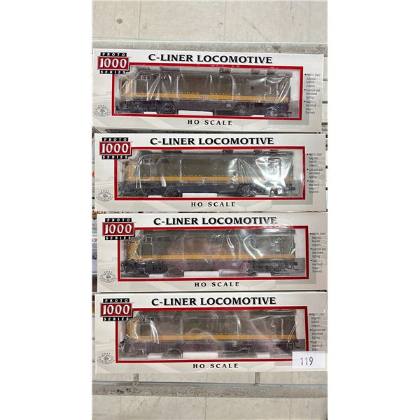 (4) PROTO 1000 SERIES C-LINER LOCOMOTIVE HO SCALE MODEL TRAINS