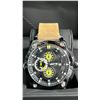 Image 3 : MEN'S LATOR CALIBRE 4787 CHRONOGRAPH WATCH WITH LEATHER STRAP: 42MM IP PLATED CASE