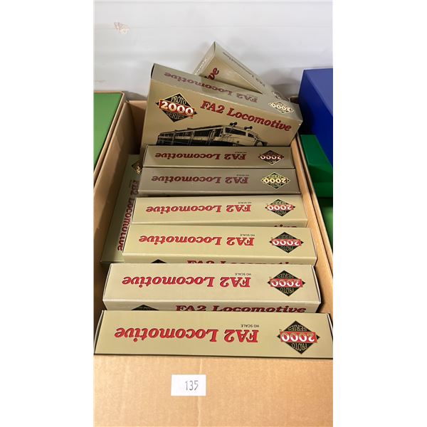 BOX OF ASSORTED PROTO 2000 SERIES FA2 LOCOMOTIVE HO SCALE MODEL TRAINS