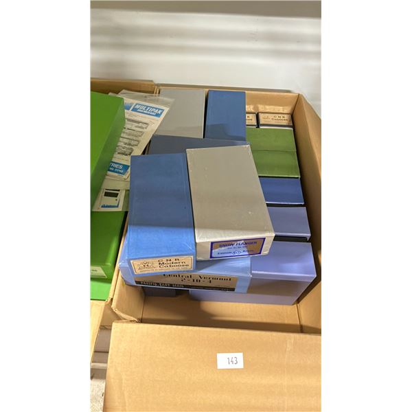 BOX OF ASSORTED PACIFIC FAST MAIL HO SCALE MODEL TRAINS, CUSTOM BRASS SNOW FLANGERS & CNR MODERN