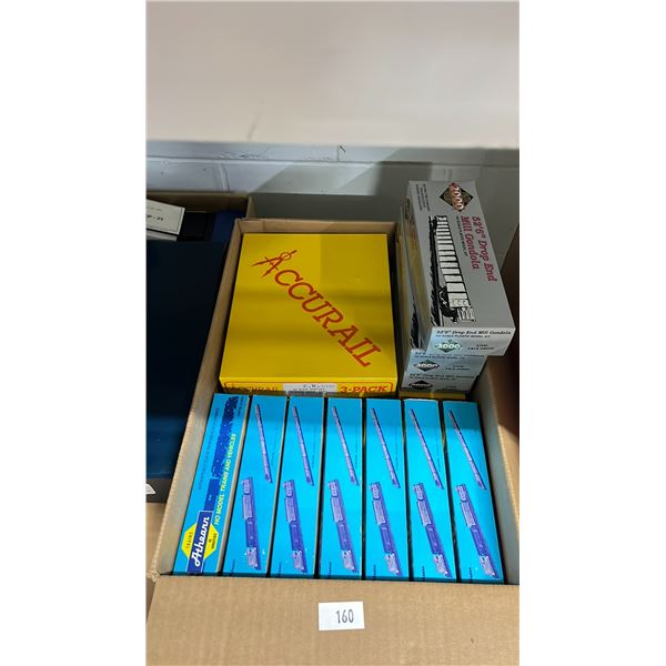 BOX OF ASSORTED PROTO 2000 SERIES 52'6" DROP END MILL GONDOLA HO SCALE PLASTIC MODEL KITS, ACUURAIL