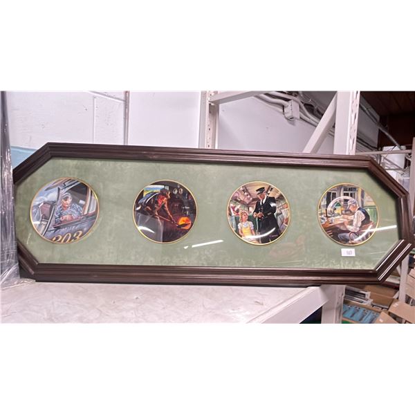 DECORATIVE RAILWAY PLATES IN A FRAME