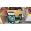 Image 1 : BOX OF KATO TRACK, TRACK PIERS, POWER SUPPLIES & MODEL TRAIN LANDSCAPE/SCENERY FENCE