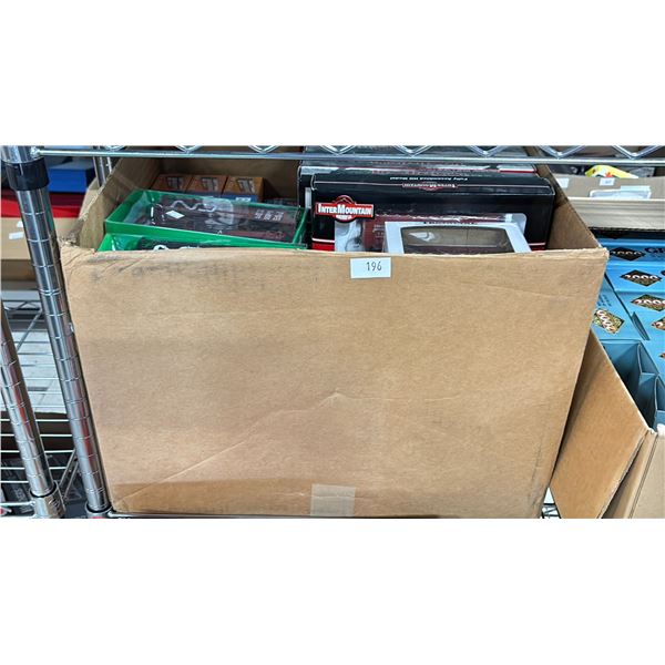 BOX OF ASSORTED HO SCALE MODEL TRAINS