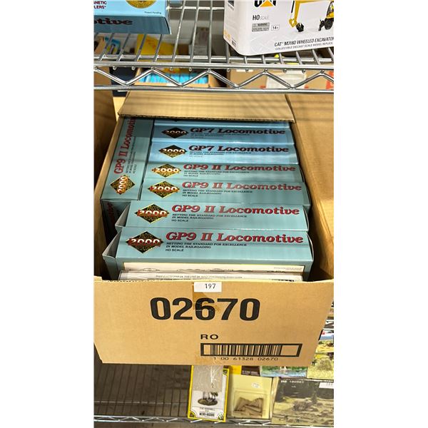 BOX OF ASSORTED PROTO 2000 SERIES GP9 II LOCOMOTIVE HO SCALE MODEL TRAINS