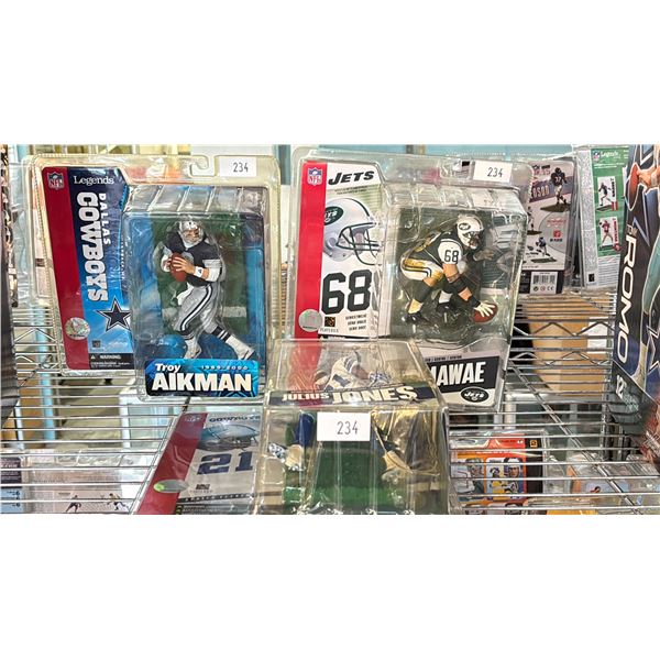 NFL ACTION FIGURES - COWBOYS TROY AIKMAN, JETS KEVIN MAWAE & COWBOYS JULIUS JONES