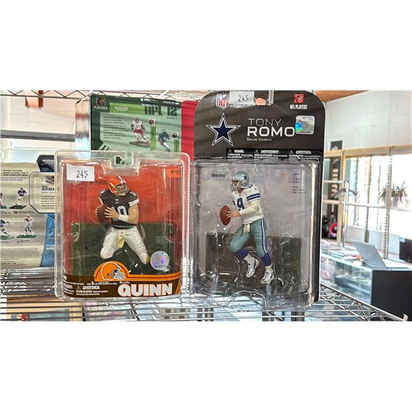 NFL ACTION FIGURES - COWBOYS TONY ROMO & BROWNS BRADY QUINN