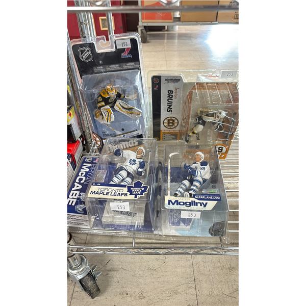 FOUR NHL ACTION FIGURES - BRYAN MCCABE, ALEXANDER MOGILNY, JOE THORNTON & TIM THOMAS