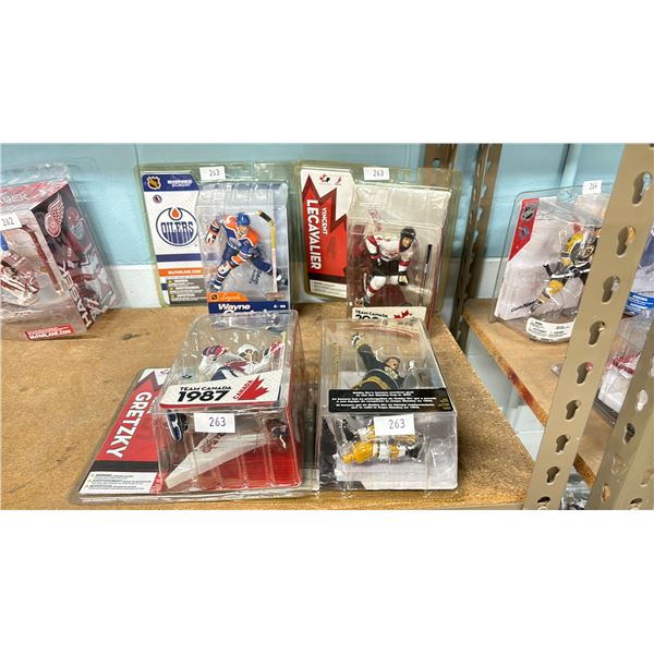 NHL ACTION FIGURES - WAYNE GRETZKY, VINCENT LECAVALIER & BOBBY ORR