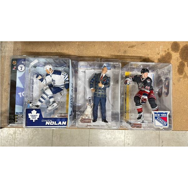 NHL ACTION FIGURES - DON CHERRY, OWEN NOLAN & WAYNE GRETZKY
