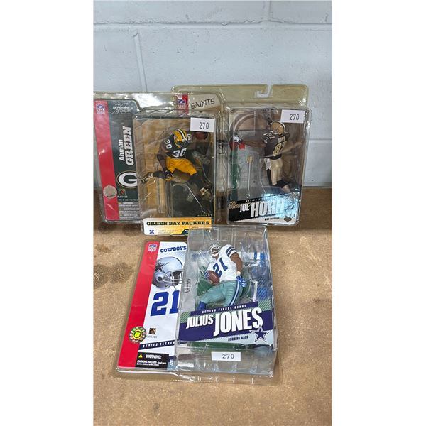 NFL ACTION FIGURES - AHMAN GREEN, JOE HORN & JULIUS JONES