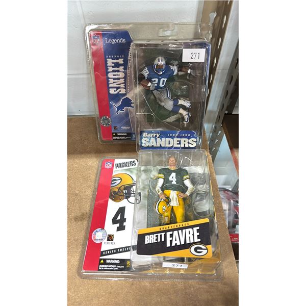 NFL ACTION FIGURES - BARRY SANDERS & BRETT FAVRE