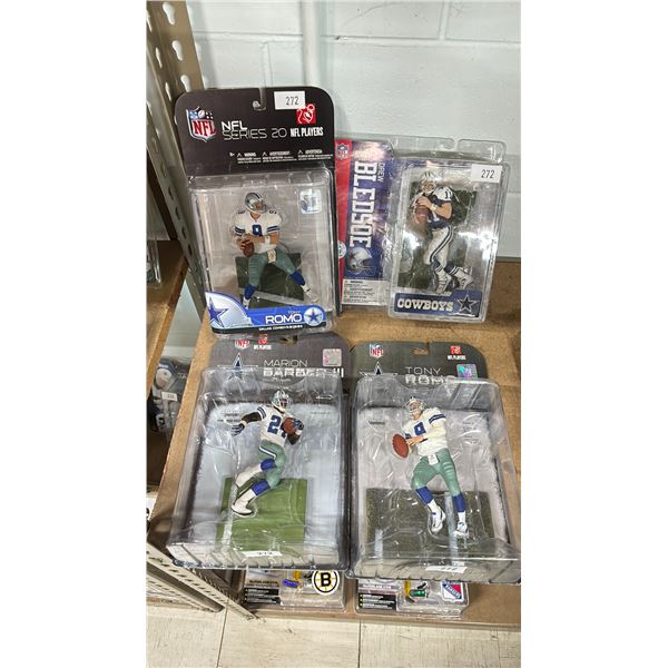 NFL ACTION FIGURES - TONY ROMO, DREW BLEDSOE & MARION BARBER